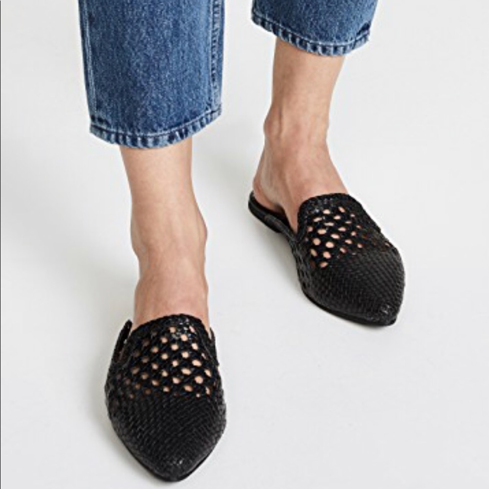 Sam Edelman Navya woven black mules sz: 8